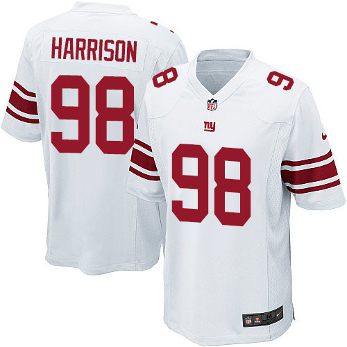 Men's Game Damon Harrison Nike Jersey White Road - #98 NFL New York Giants